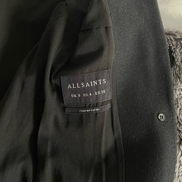 All Saints Wool and Leather Coat - Leni - Picture 8 of 9